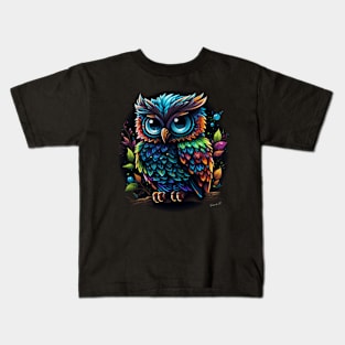 Colorful Owl T-Shirt Designe #3 Kids T-Shirt